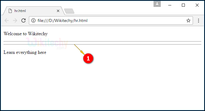 Sample Output for <hr> tag