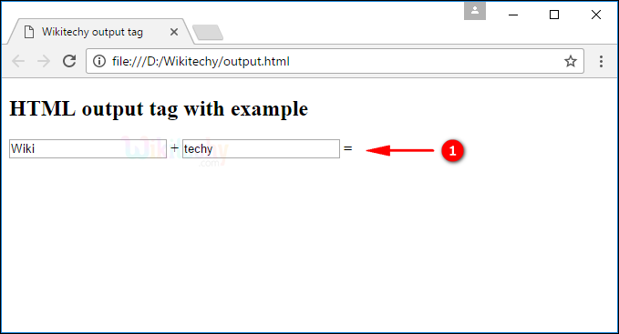 output for output tag