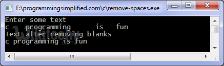 C program remove spaces or blanks from a string