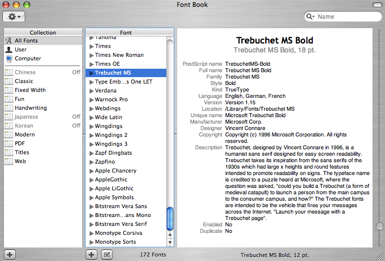 font book mac