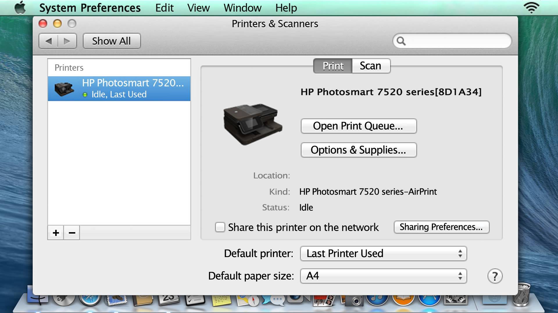 printer on mac