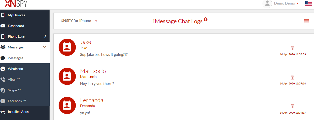 message-chat-log