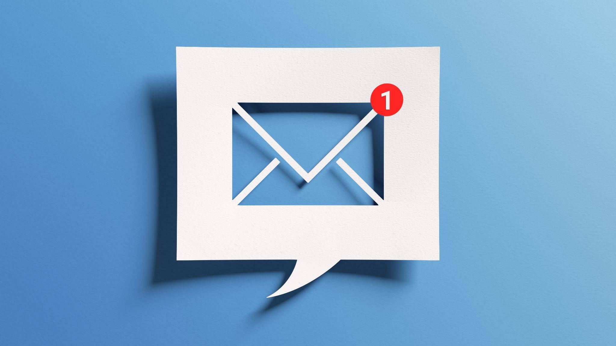 email notification icon in blue background | How to Stop Emails From Going to Spam?