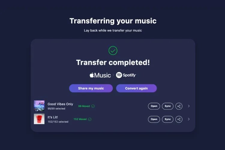 find your Apple Music playlists in your Spotify account ready to play
