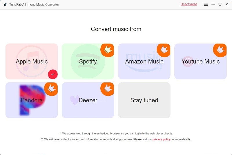 log in to your Apple Music Account on the web player