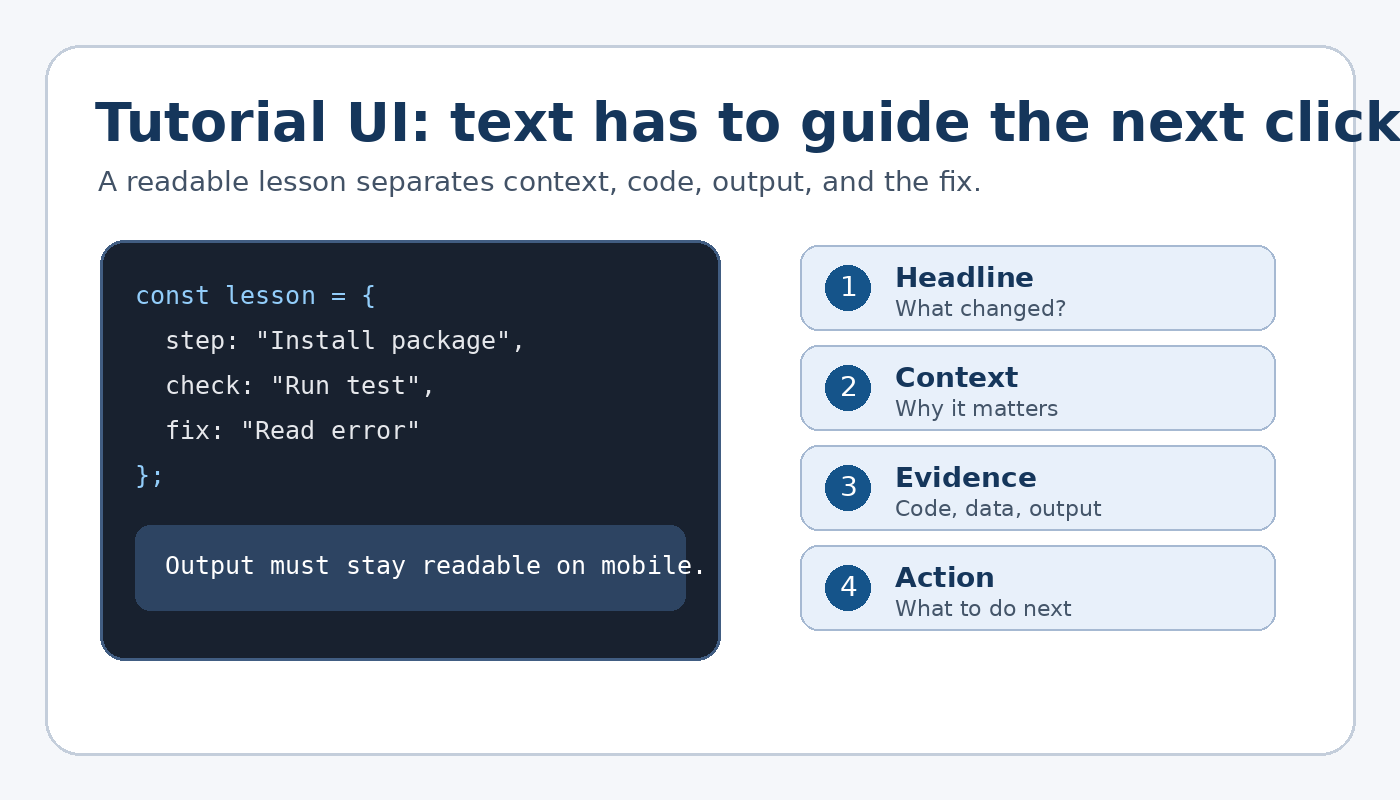 The Tutorial Readability Patch: Fonts, Code Examples, and Technical Trust