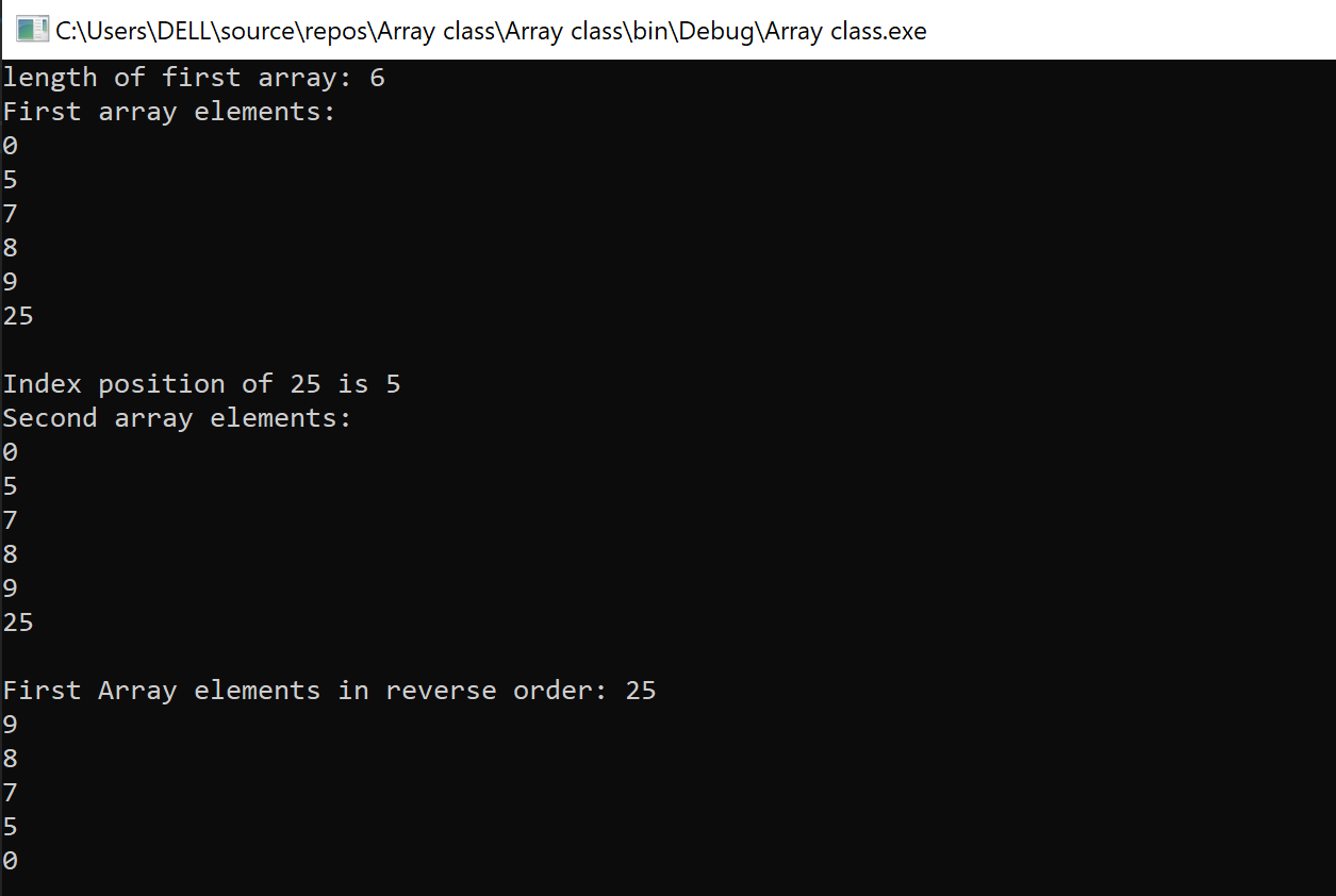  C# array Class