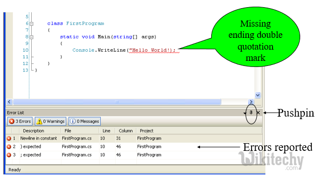 learn csharp - csharp tutorial - c# errors - c# examples -  c# programs