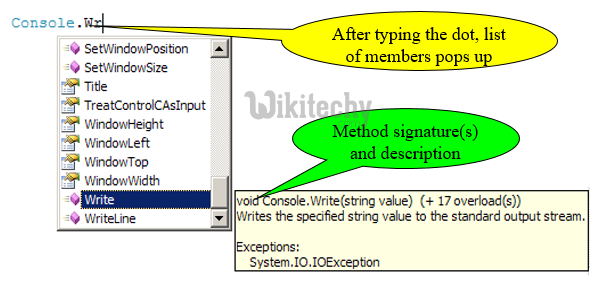 learn c# - c# tutorial - c# intellisense - c# examples -  c# programs