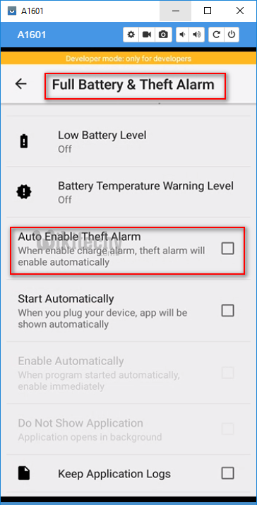 auto enable theft alarm