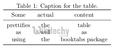  caption content in latex table