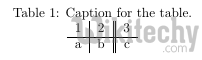  caption in latex table