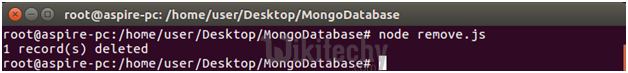  remove procedure of mongodb in node.js