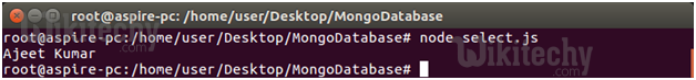  select single record in node.js mongodb select record