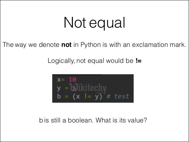 not equal python 