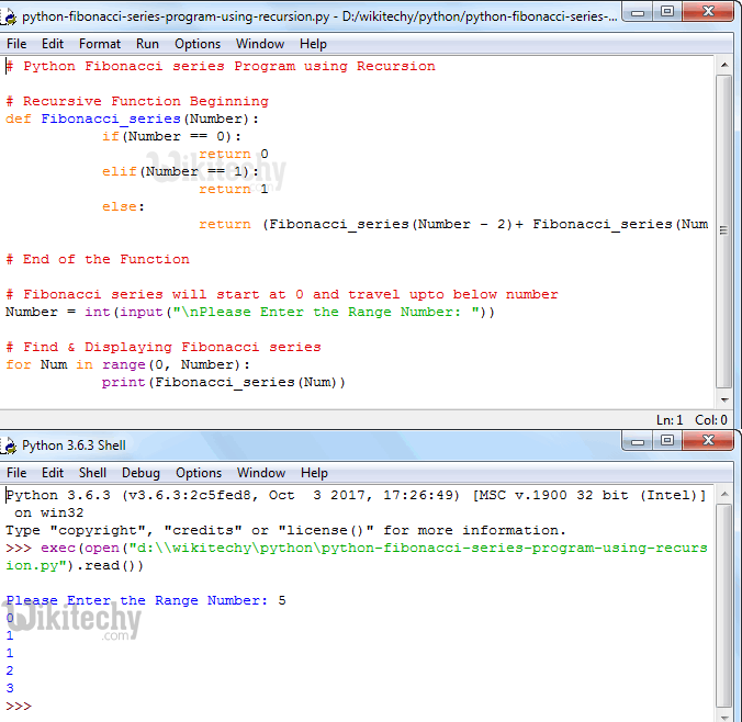  Python Fibonacci Series program Using Recursion