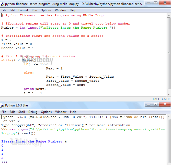  Python Fibonacci Series program Using While Loop