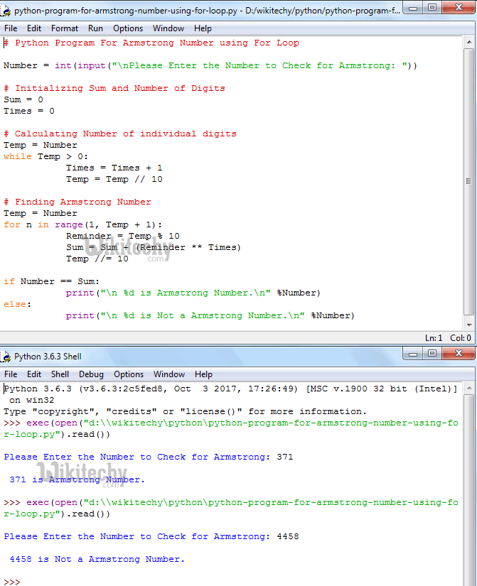  Python Program for Armstrong Number Using For Loop