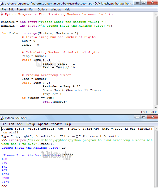  Python Program to Find Armstrong Numbers between the 1 to n