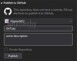 publish the new repo in github