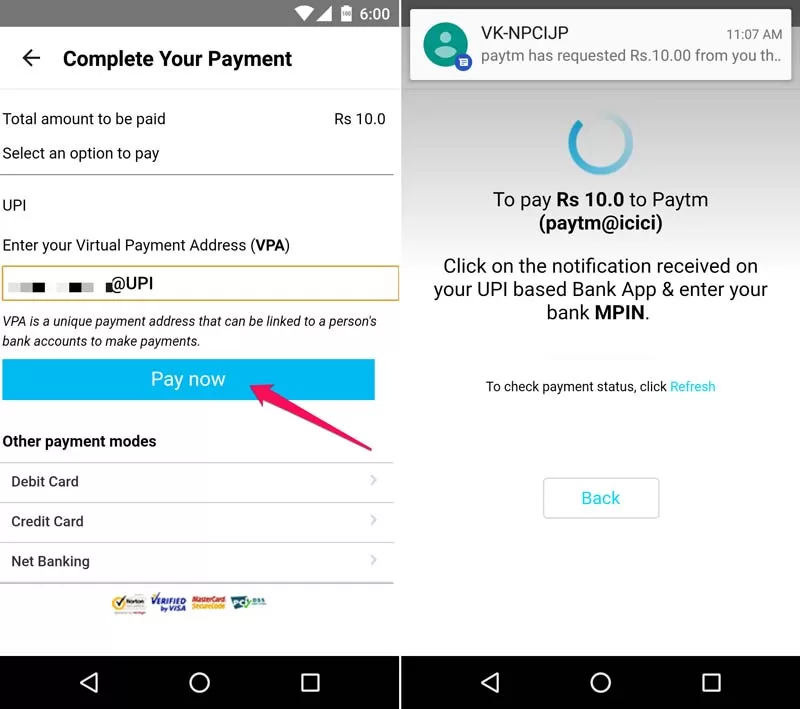 How to Add Money in Paytm Wallet step 2