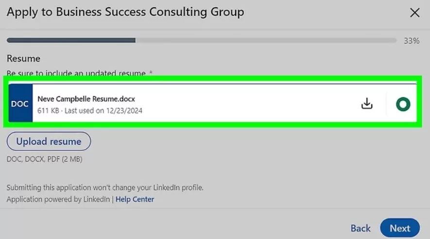 How to Upload Resume on LinkedIn - Upload Resume And Click Next.webp