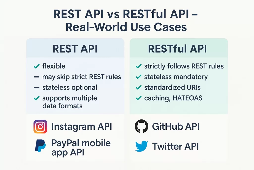 Difference Between REST API and RESTful API use cases