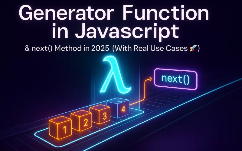 Generator Function in JavaScript & next() Method in 2025 (With Real Use ...