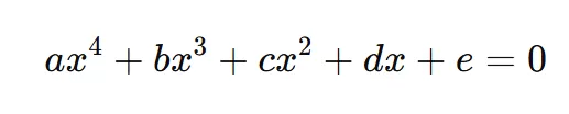 Quartic equations (degree 4)