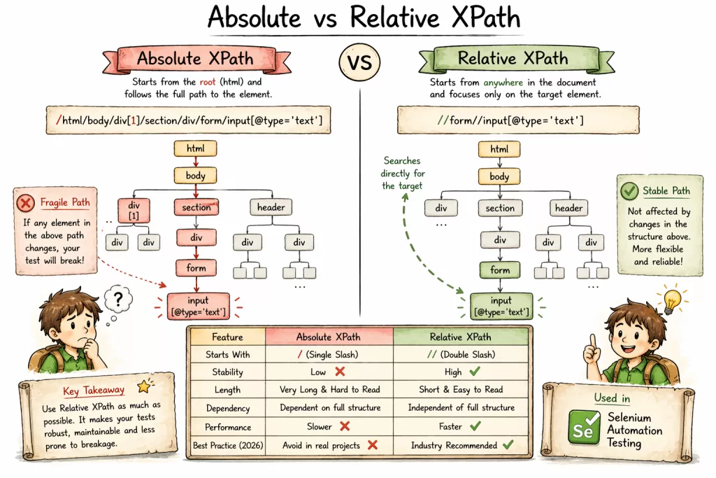 Absolute vs Relative XPath comparison