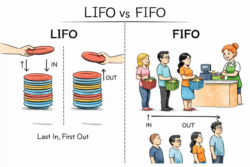 difference between LIFO and FIFO